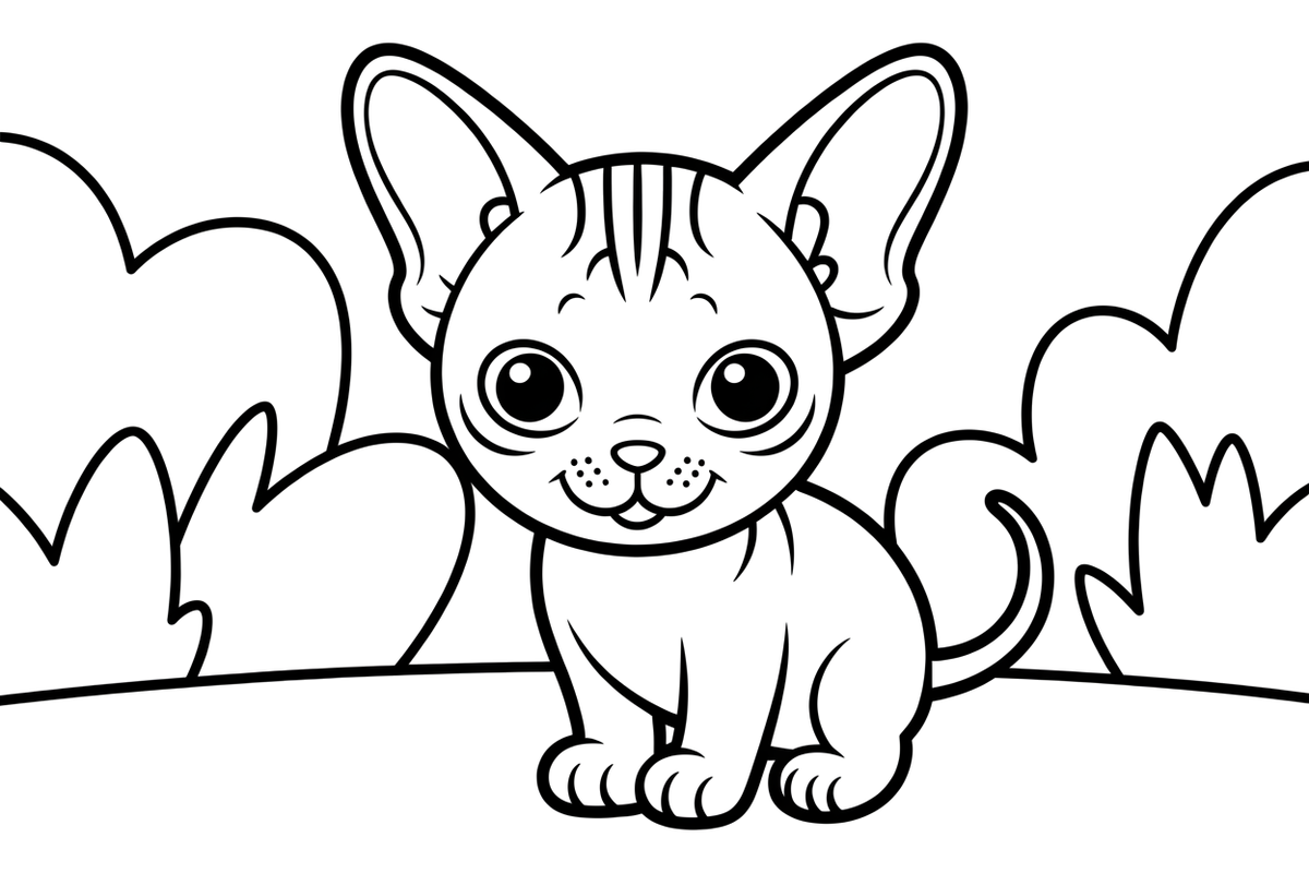 Sphynx Kitten – Sphynx Kittens coloring page
