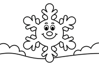 Snowflake cheerful in the snow – Christmas Winter Reindeer coloring page