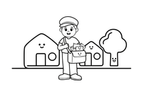 A mail carrier with a bag full of mail – Busy Job Workers coloring page