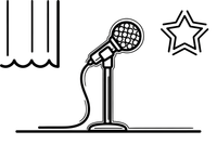 A microphone on a stand – Musical Instruments coloring page