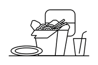 A takeout box of noodles – Yummy Meals coloring page