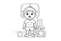 A surprised child with wide eyes and an open mouth – Feelings coloring page