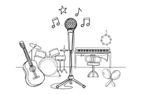 A microphone on a stand – Musical Instruments coloring page