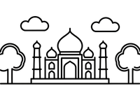 The Taj Mahal with its domes – Famous Landmarks coloring page