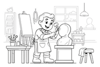 A sculptor shaping a statue with tools – Creative Artist Performer coloring page