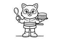 A child wearing a wolf mask – Pancake Day Winter Treat coloring page