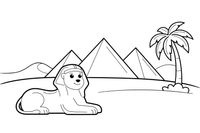 The Pyramids of Giza with the Sphinx – Famous Landmarks coloring page