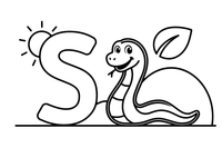 Letter S with a sun – Alphabet Alphabet coloring page