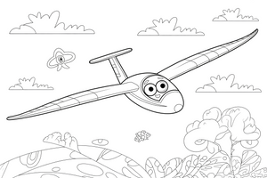 A smooth glider soaring through the sky with wide wings – Air coloring page