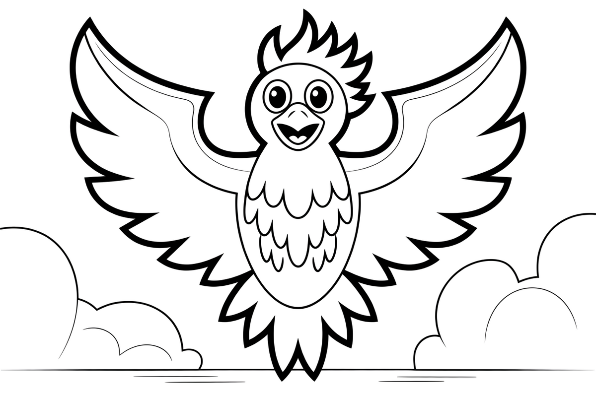 Phoenix Crest – Phoenix Legends coloring page