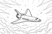 Space Shuttle in Orbit – Space Shuttle Mission coloring page