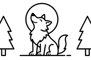 A wolf howling at the moon – Wild Wolf Pack coloring page