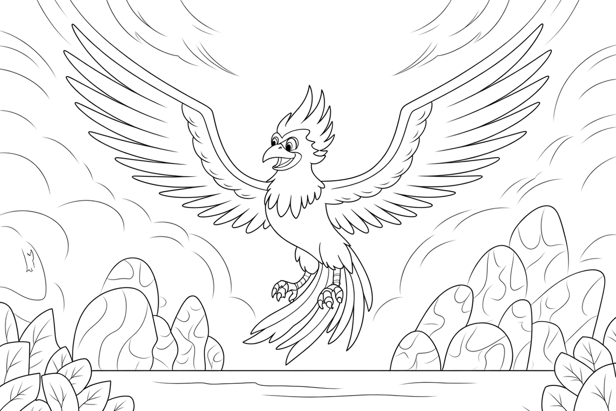 Phoenix Crest – Phoenix Legends coloring page