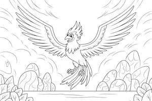 Phoenix Crest – Phoenix Legends coloring page