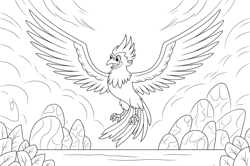 Phoenix Crest – Phoenix Legends coloring page