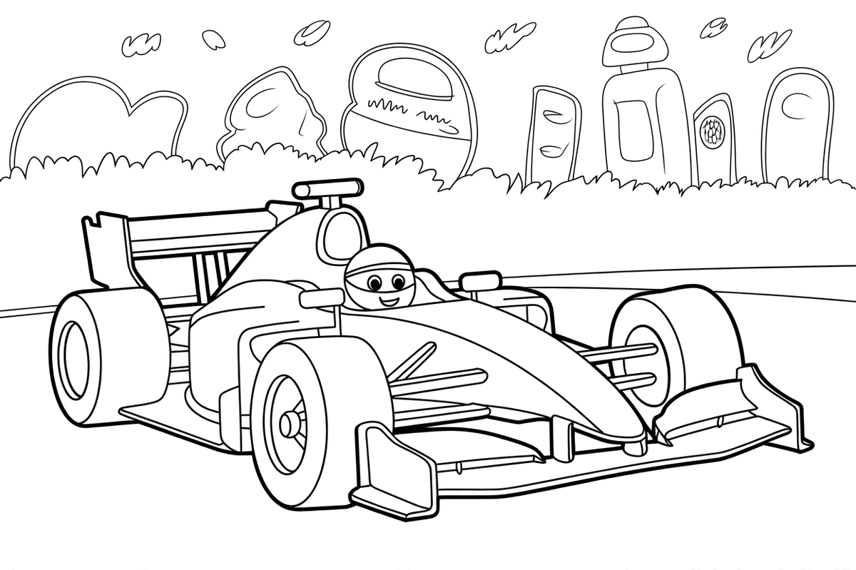 Formula 1 Car – Formula 1 Speed coloring page