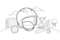 A sports helmet with a strap – Sports Gear Object coloring page