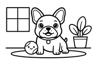 French bulldog ball – Playful French Bulldog Dog coloring page