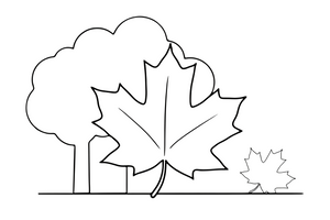 One big maple leaf with pointed tips – Vibrant Leaves Tree coloring page