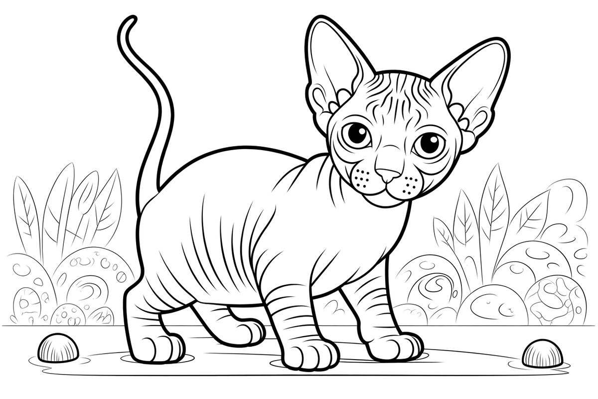 Sphynx Kitten – Sphynx Kittens coloring page