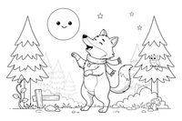 A wolf howling at the moon – Wild Wolf Pack coloring page