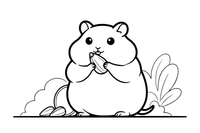 A hamster nibbling a sunflower seed – Hamster coloring page