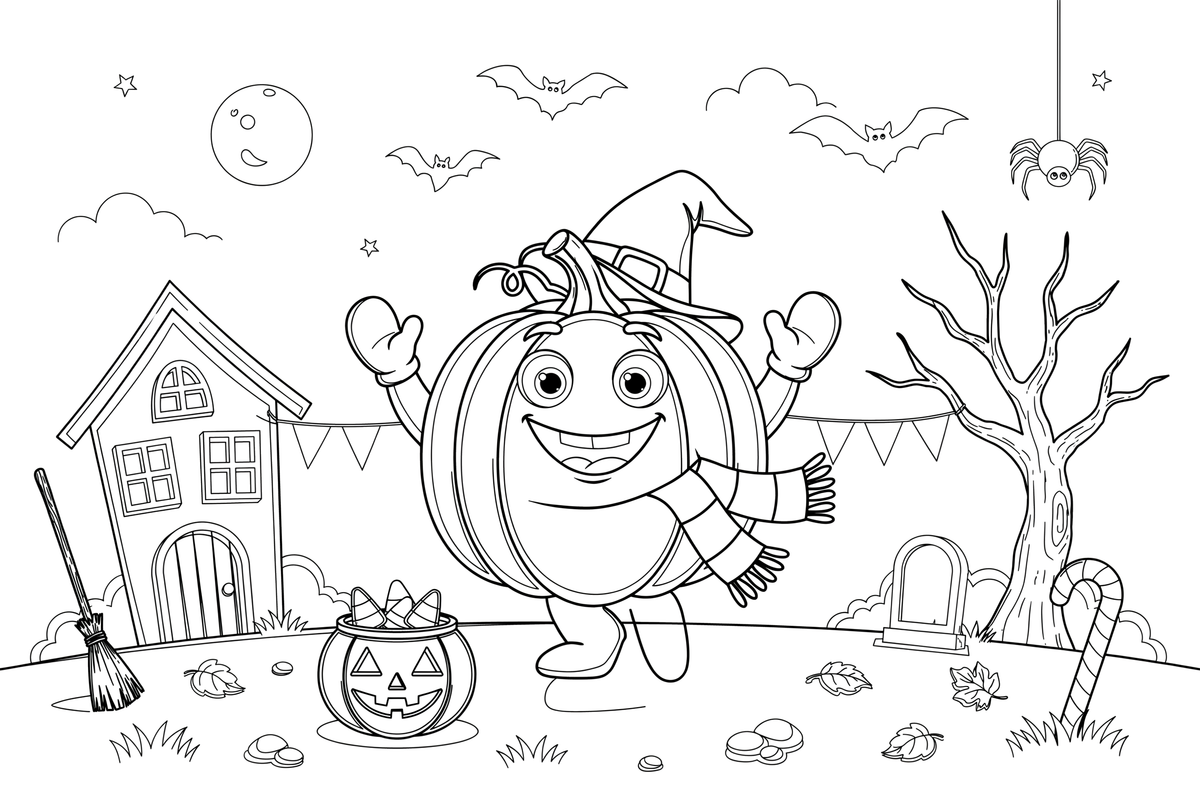 Halloween Pumpkin – Halloween Autumn Characters coloring page
