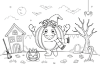 Halloween Pumpkin – Halloween Autumn Characters coloring page