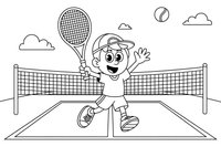 Player swinging a racket to hit the ball – Tennis Tennis coloring page