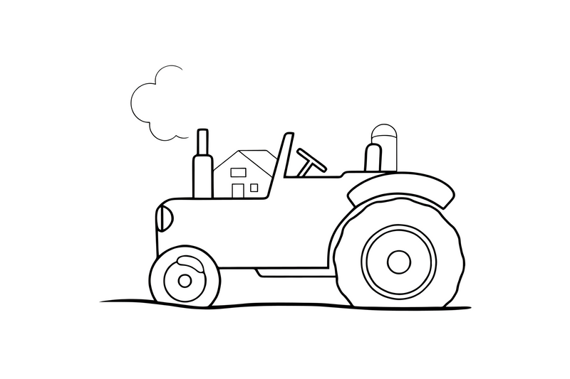 Old Tractor – Classic Tractor Farm coloring page