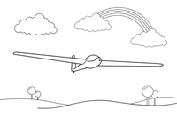 A smooth glider soaring through the sky with wide wings – Air coloring page