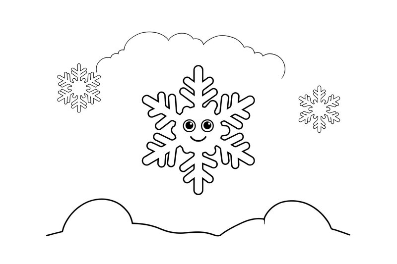 Snowflake Crystal – Delicate Snowflake Sky coloring page