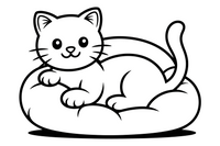 Bengal cat lounging comfortably – Bengal Cat coloring page
