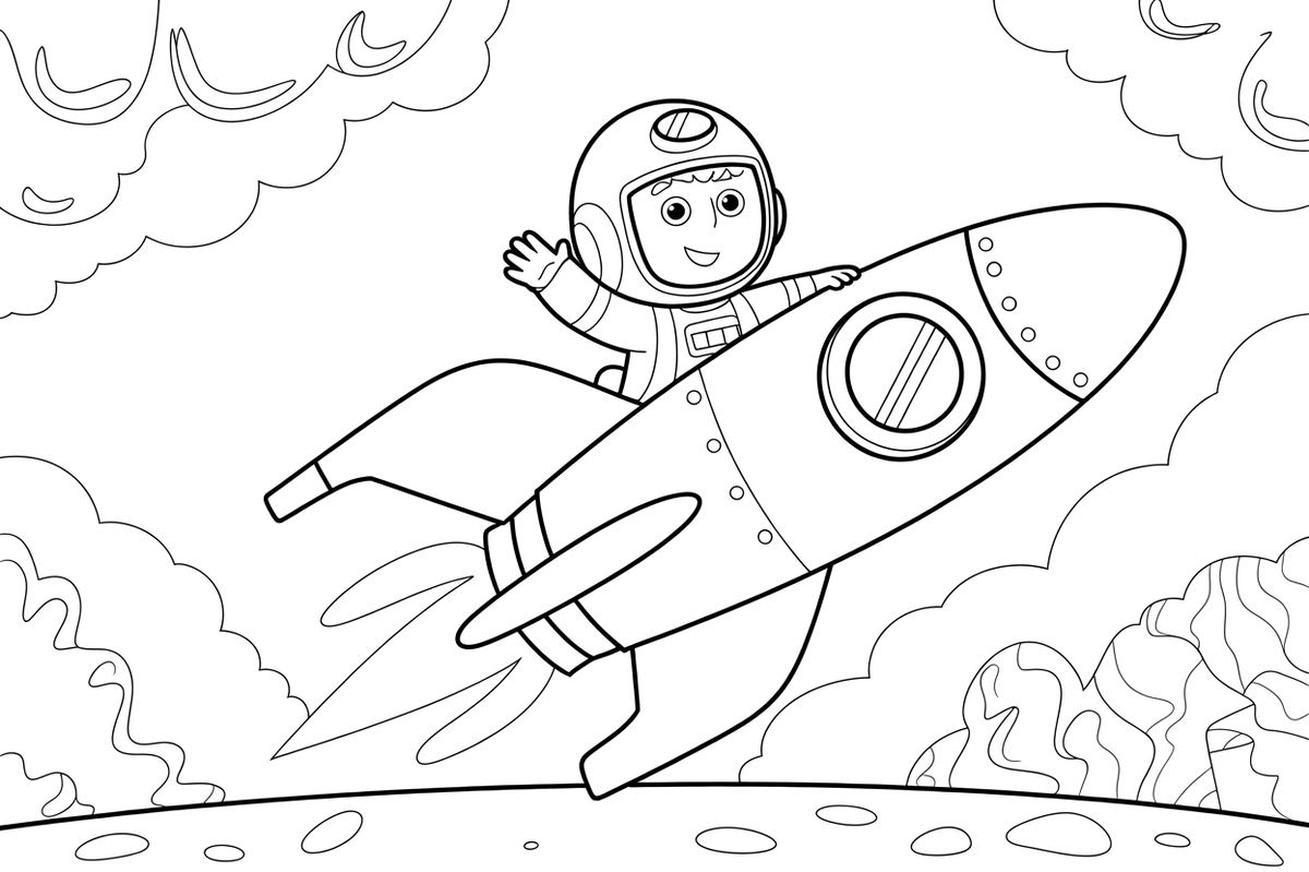 Rocket Pilot – Rocket Air Adventure coloring page