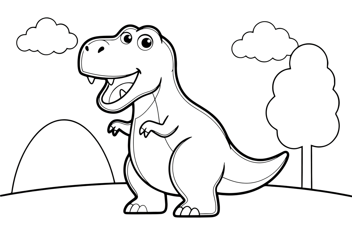 T-Rex roaring – T-Rex Dino Moments coloring page