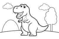 T-Rex roaring – T-Rex Dino Moments coloring page