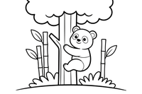 A panda climbing a tree – Playful Panda Wild coloring page