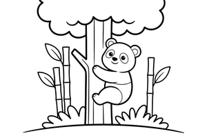 A panda climbing a tree – Playful Panda Wild coloring page