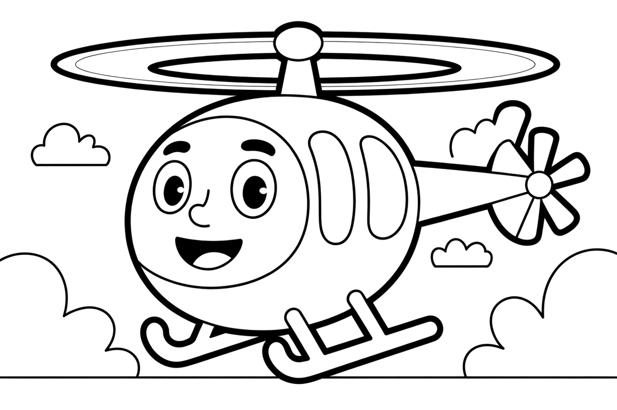 Helicopter Takeoff – Helicopter Air Adventure coloring page
