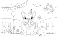 French bulldog ball – Playful French Bulldog Dog coloring page