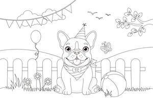 French bulldog ball – Playful French Bulldog Dog coloring page