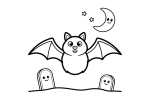 A bat on a Halloween web – Halloween Bat coloring page