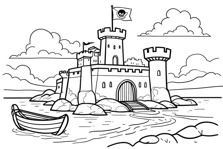 Pirate Fort – Pirate Fort Raid coloring page