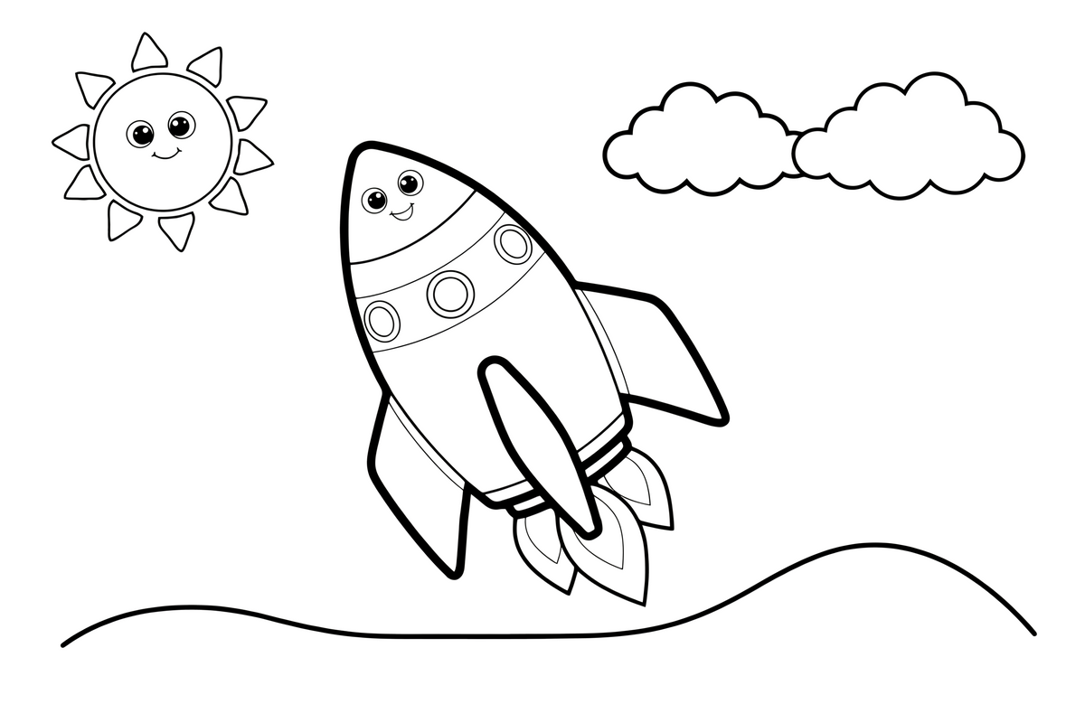 Rocket Pilot – Rocket Air Adventure coloring page