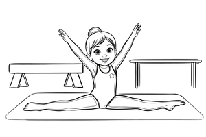A gymnast doing the splits – Gymnastics Gymnastics coloring page