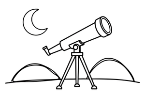 A telescope on a stand – Adventure Gear coloring page