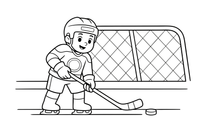 A player passing the puck – Dynamic Hockey Scenes coloring page