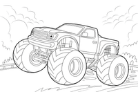 Monster Truck driving fast – Monster Truck Sport Race Series coloring page