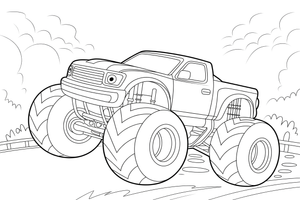 Monster Truck driving fast – Monster Truck Sport Race Series coloring page