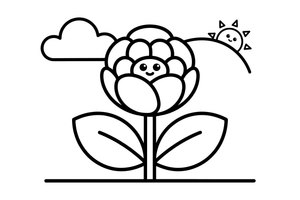 Peony a repeating flower pattern – Peony Flower Display coloring page